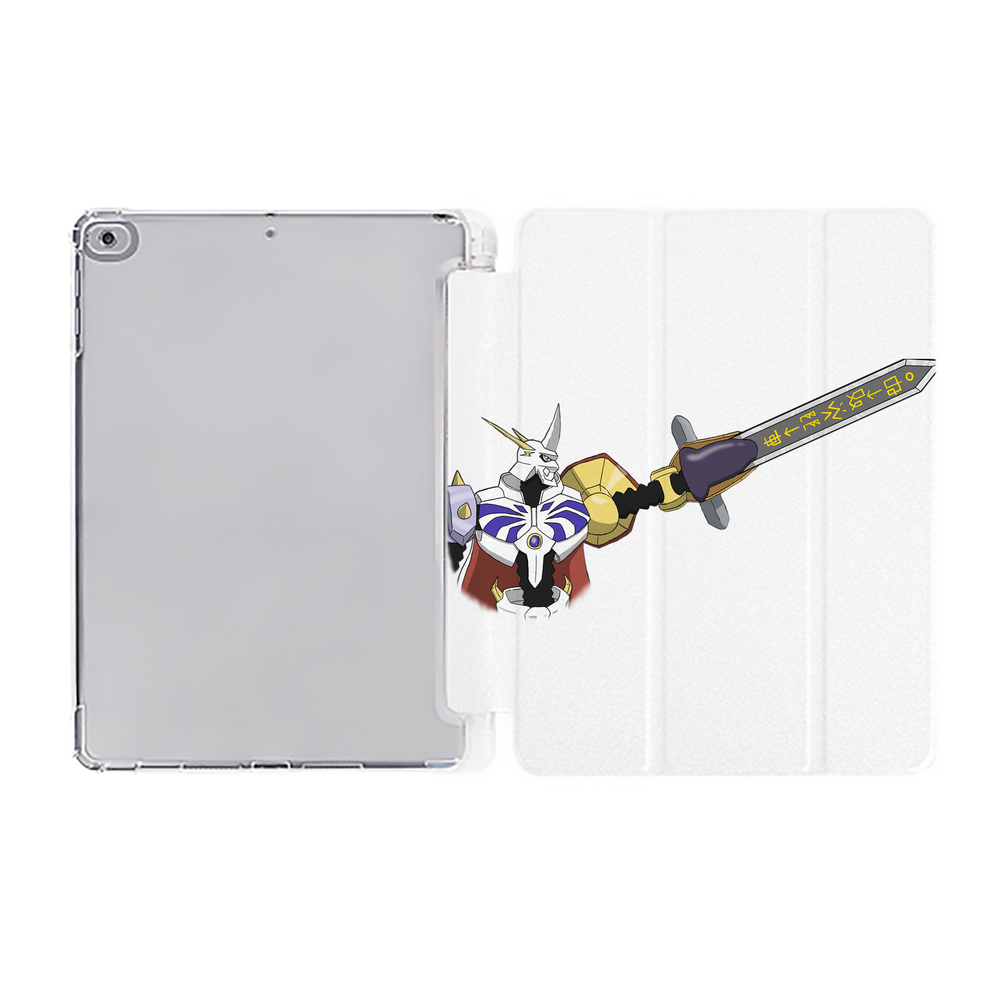 （画像用） Digimon デジタルモンスター/デジモン IPad ケース ペン収納付き 三つ折りスタンド PUレザー×シリコン 対応機種9.5/10.5/10.9インチ